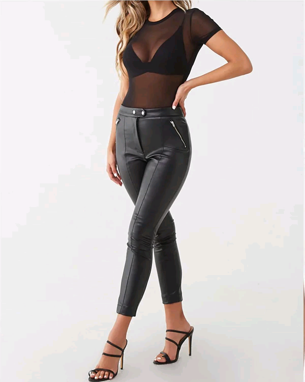 Body de Tule Telado Preto M/C — Transparente, Malha Fria Confort, Ajuste Anatômico | Único 36–40 (P a M)