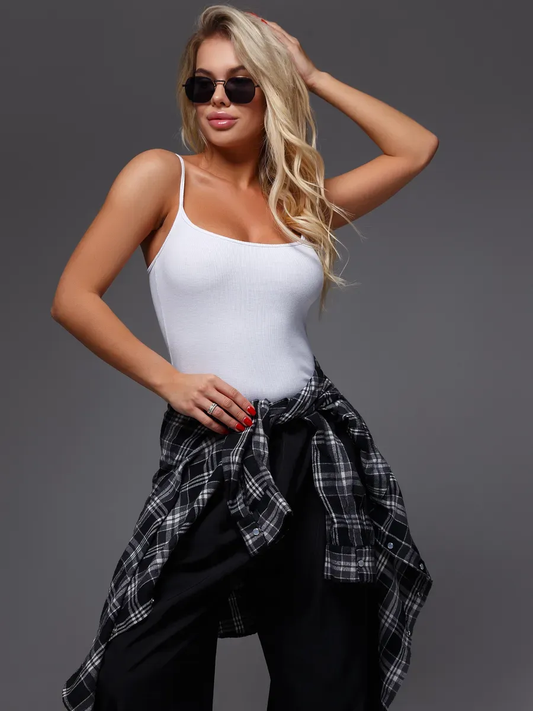 Body Canelado Básico — Bojo Removível