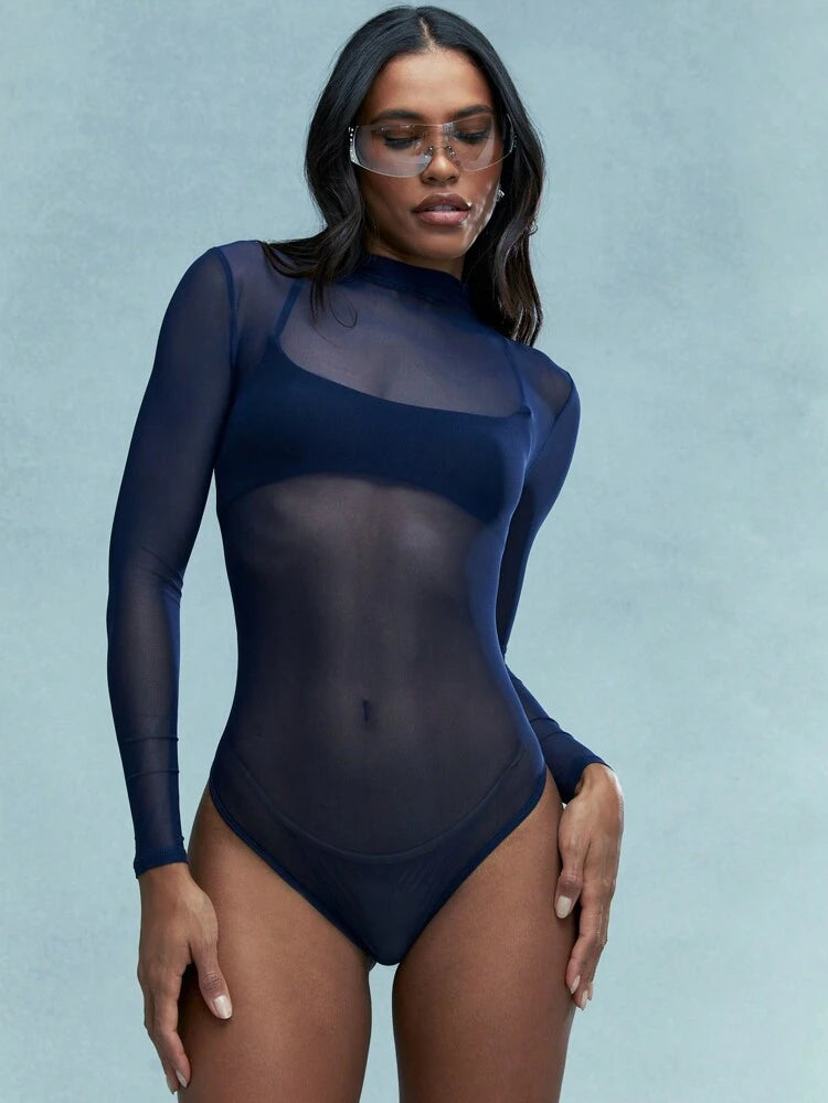 Body Tule Liso Azul escuro – Beleza Natural com Toque de elegância