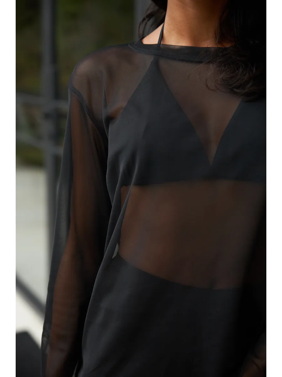 Blusa Segunda Pele Tule Transparente