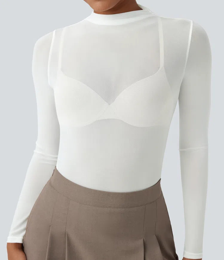 Body Tule Liso Branco – Sofisticação e Versatilidade em uma Peça