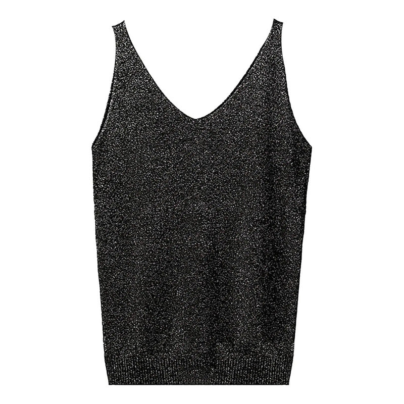 Regata Feminina Maciça Com Alças Finas E Decote V - Modal