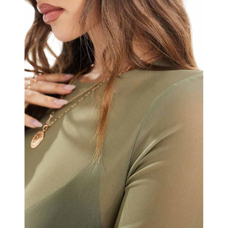 Body de Tule Liso Verde - Segunda Pele Confortável (Tamanho Único: veste do P ao G)