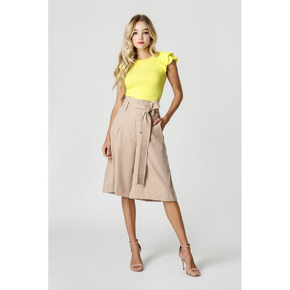 Blusa Canelada Feminina Manga Curta Babados