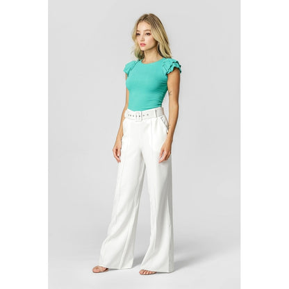 Blusa Canelada Feminina Manga Babados  Tamanho Único M