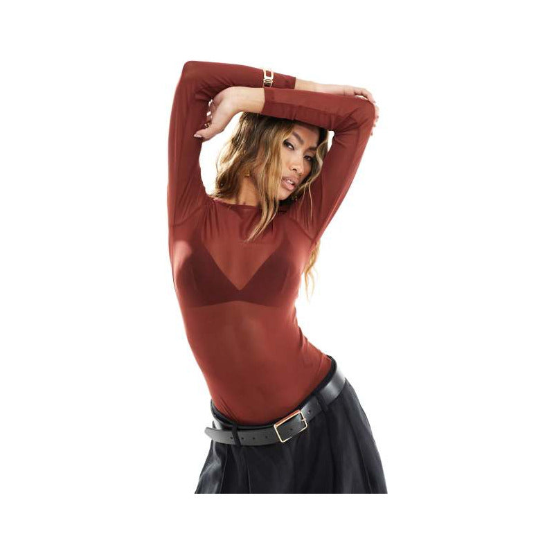 Body Tule Liso Vinho (Marsala) – Sofisticação e Conforto com Toque Intenso