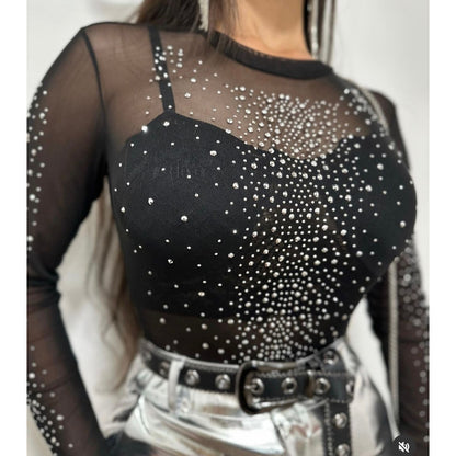 Body Pedraria Brilho Cheio Body Tule com Brilho - O Toque de Glamour que Faltava no Seu Look