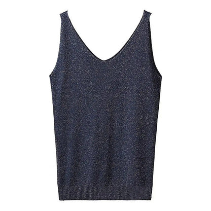 Regata Feminina Maciça Com Alças Finas E Decote V - Modal