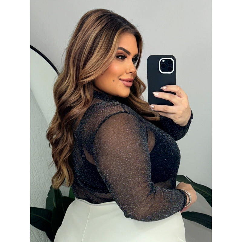 Body Lurex Tamanho Grande Tamanho Plus