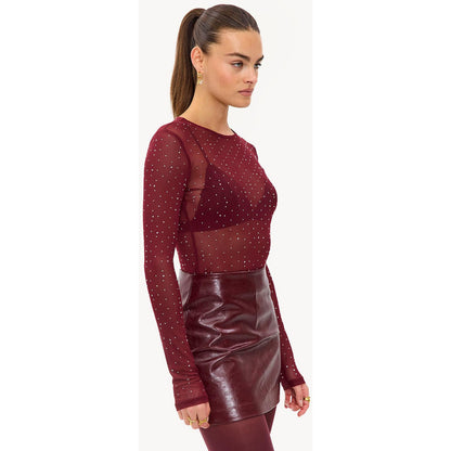 Body Vermelho com Brilho e Pedrarias | Strass Luxo Feminino | Elegância e Estilo