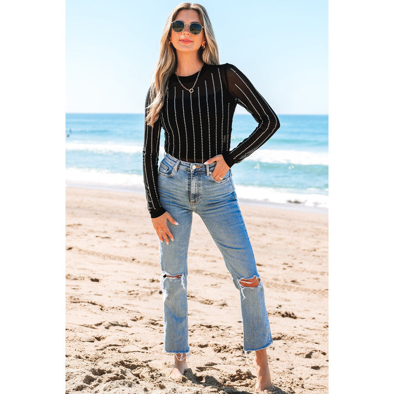 Body Tule com Pedrarias – Luxo e Charme em Transparência Delicada