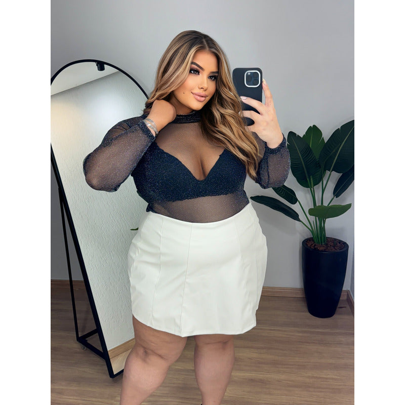 Body Lurex Tamanho Grande Tamanho Plus