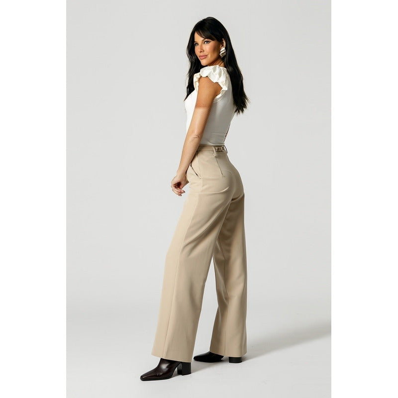 Blusa Canelada Feminina Manga Babados - Branco White Off