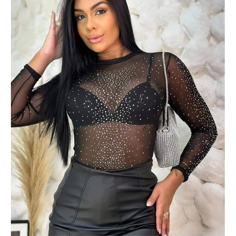 Body Pedraria Brilho Cheio Body Tule com Brilho - O Toque de Glamour que Faltava no Seu Look