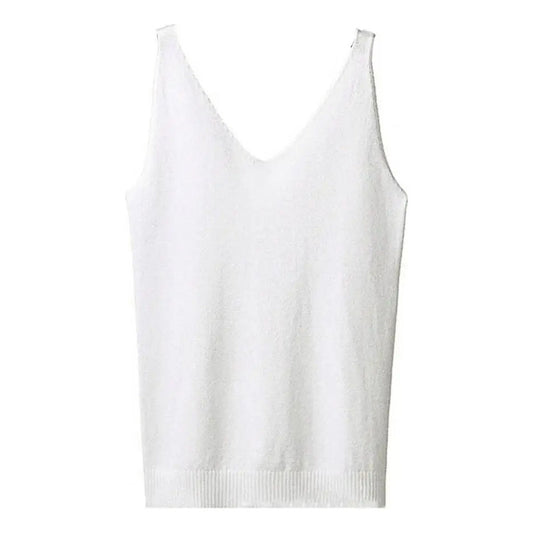 Regata Feminina Maciça Com Alças Finas E Decote V - Modal