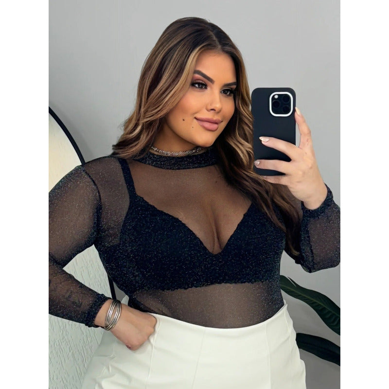 Body Lurex Tamanho Grande Tamanho Plus