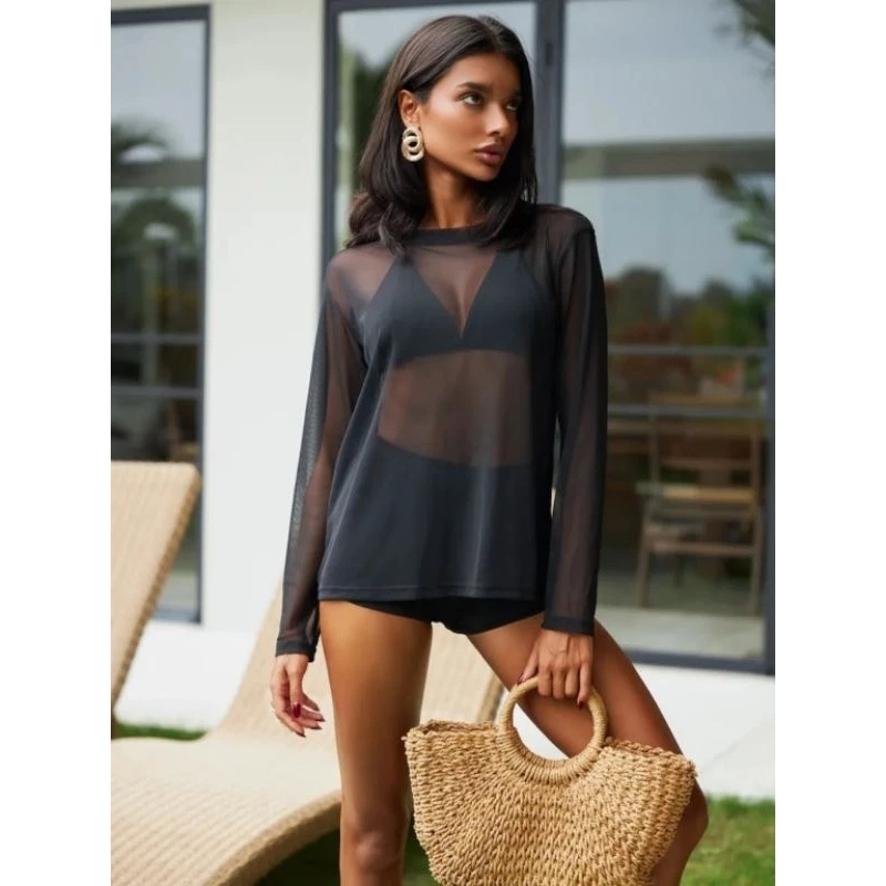 Blusa Segunda Pele Tule Transparente