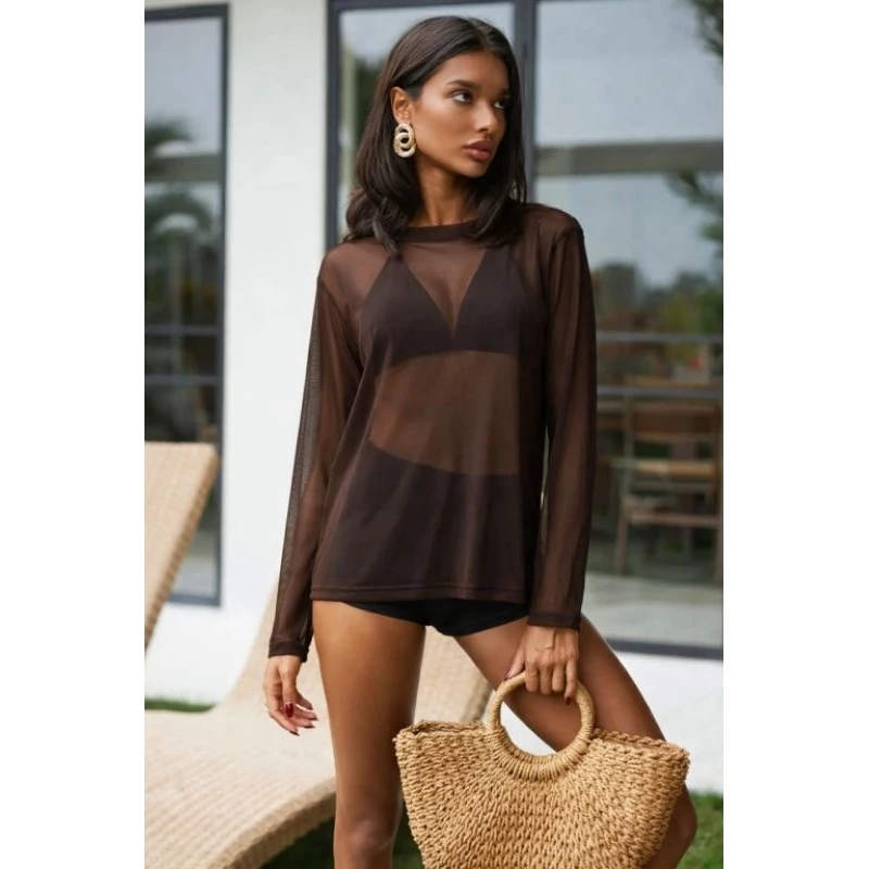 Blusa Segunda Pele Tule Transparente