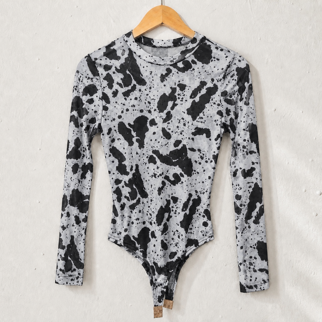 Body Tule Vaquinha Animal Print Manga Longa Transparente Segunda Pele Moda Blogueira