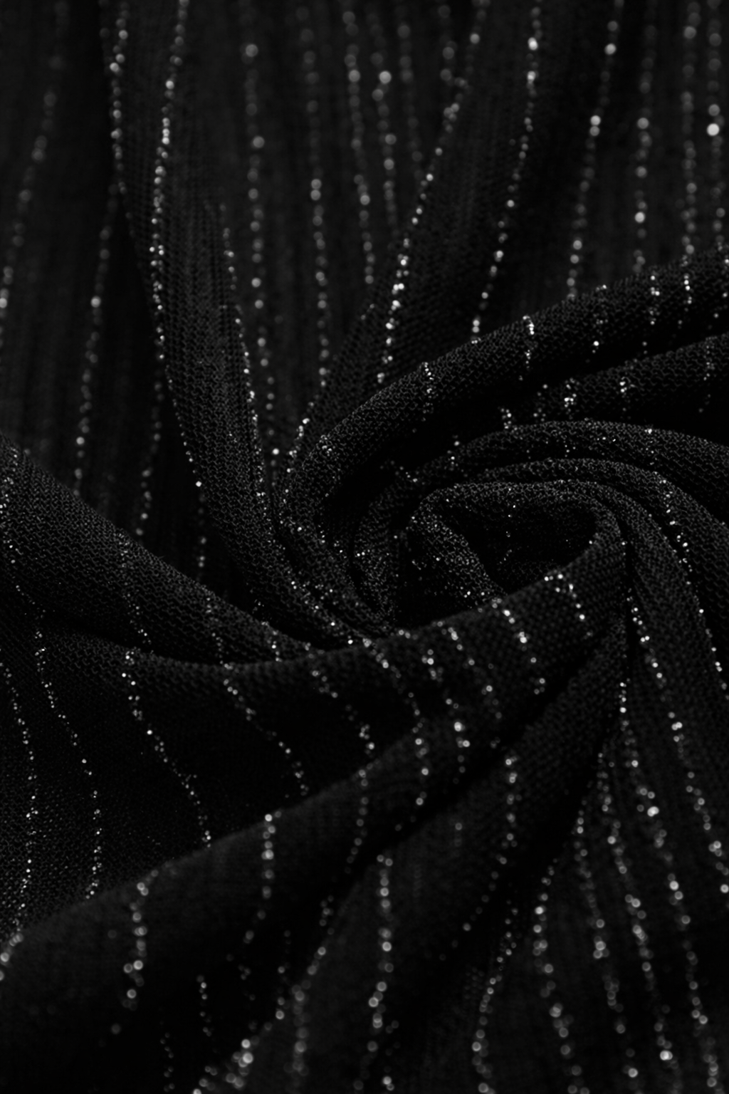 Body Tule Listrado com Brilho — Preto/Branco
