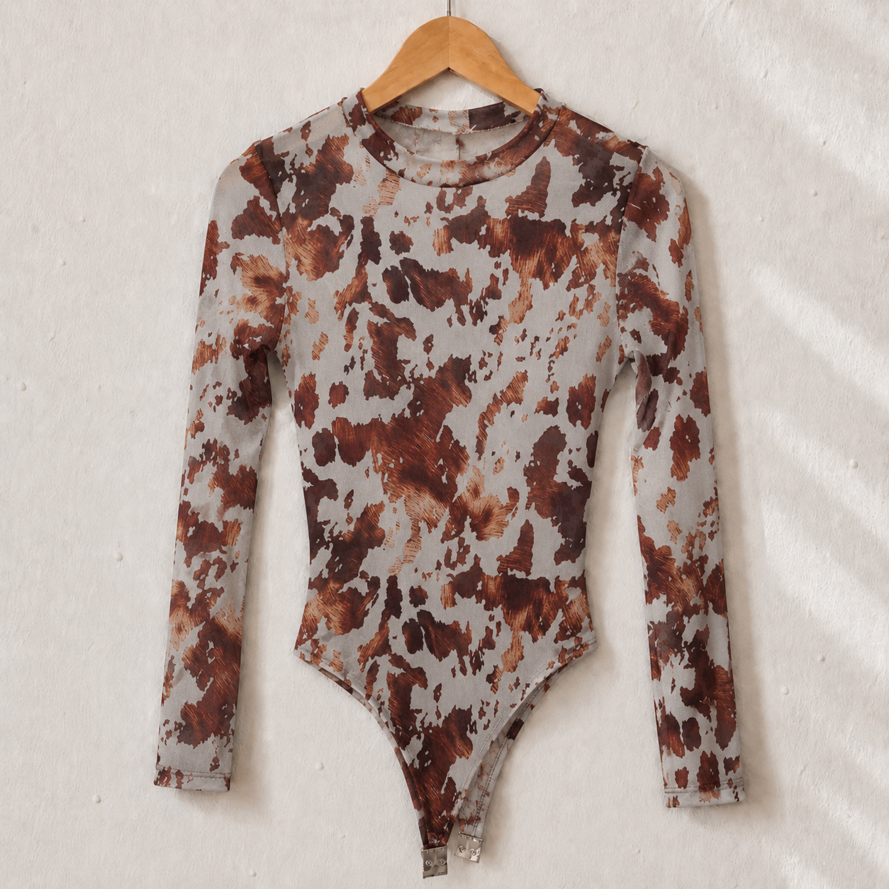 Body Tule Vaquinha Animal Print Manga Longa Transparente Segunda Pele Moda Blogueira
