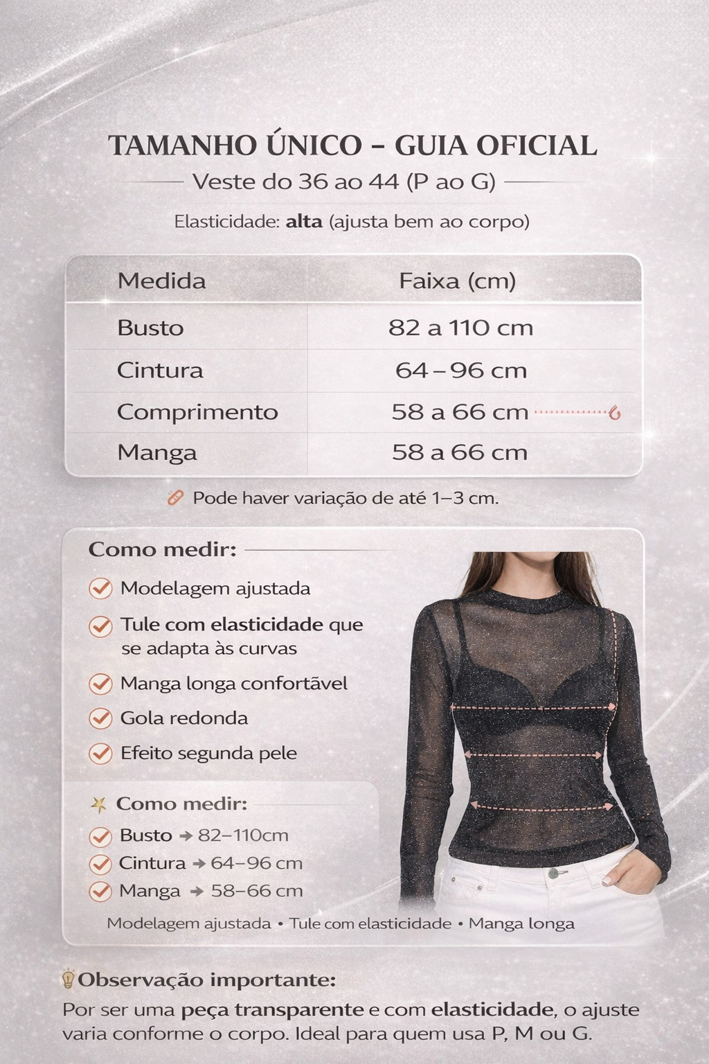 Blusa Tule Lurex Preta