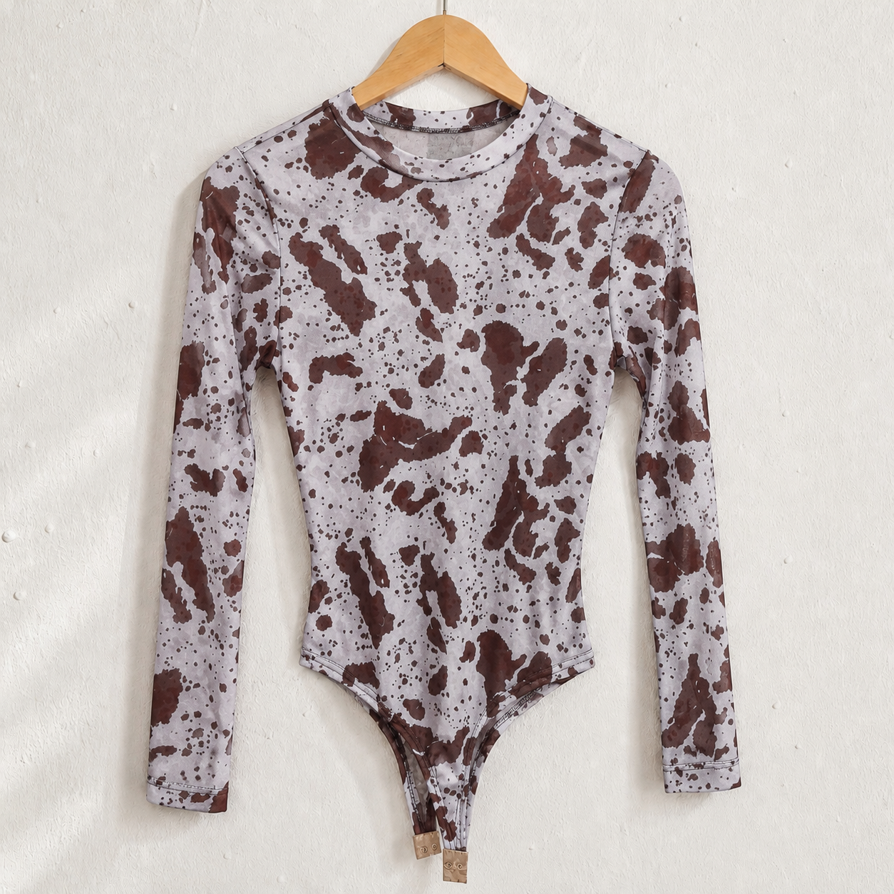 Body Tule Vaquinha Animal Print Manga Longa Transparente Segunda Pele Moda Blogueira