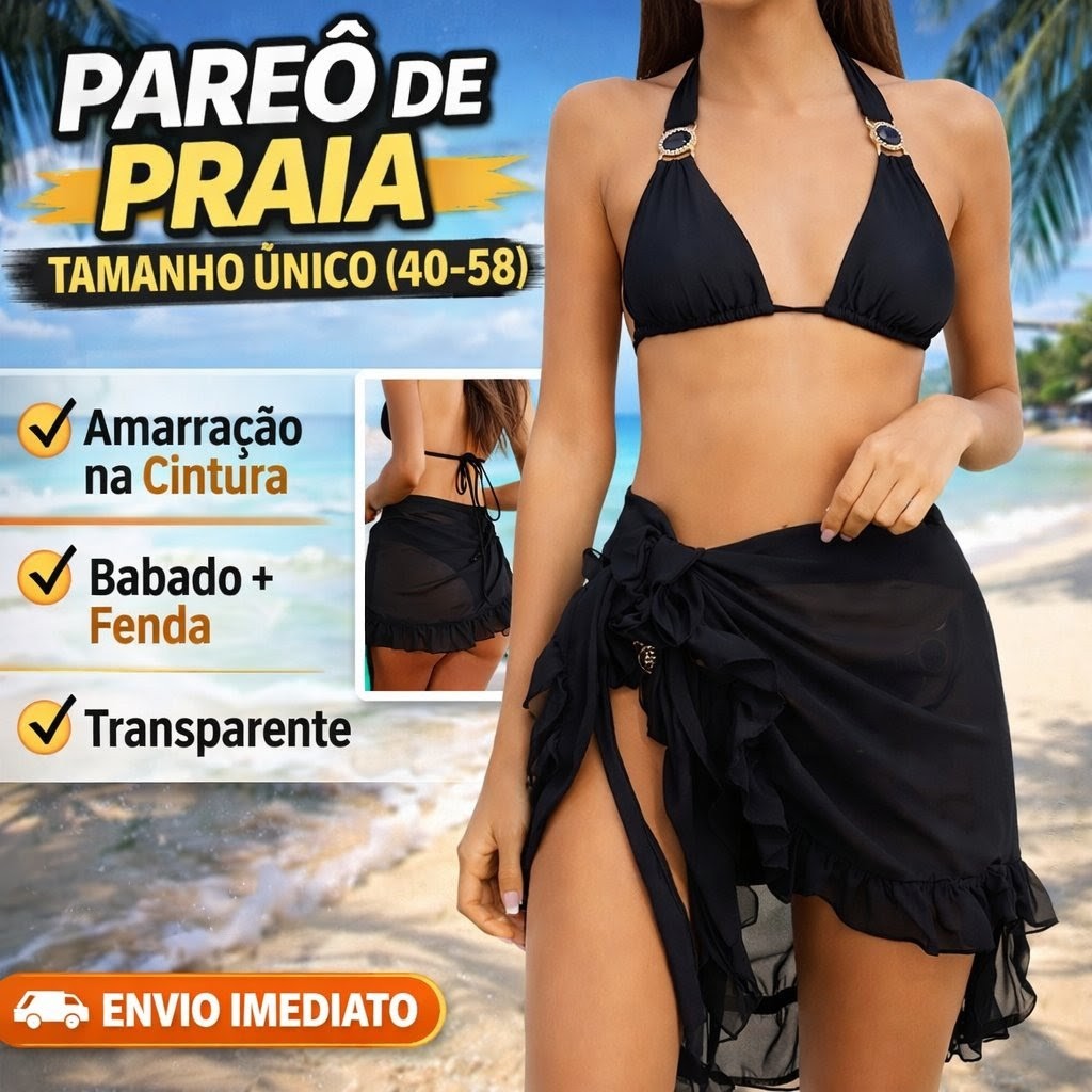 Pareô Preto — Babado e Amarração