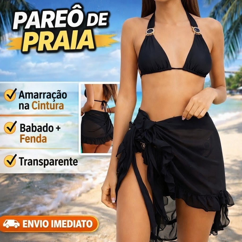 Pareô Preto — Babado e Amarração