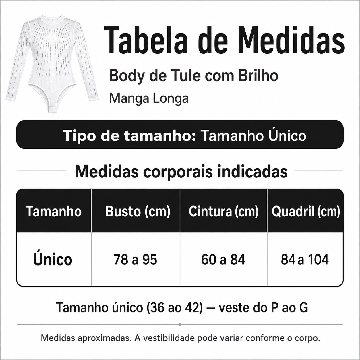 Body Tule Branco com Pedraria/Strass